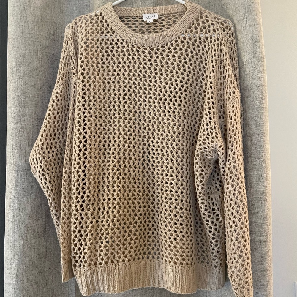 Le Lis Beige Open-Knit Sweater